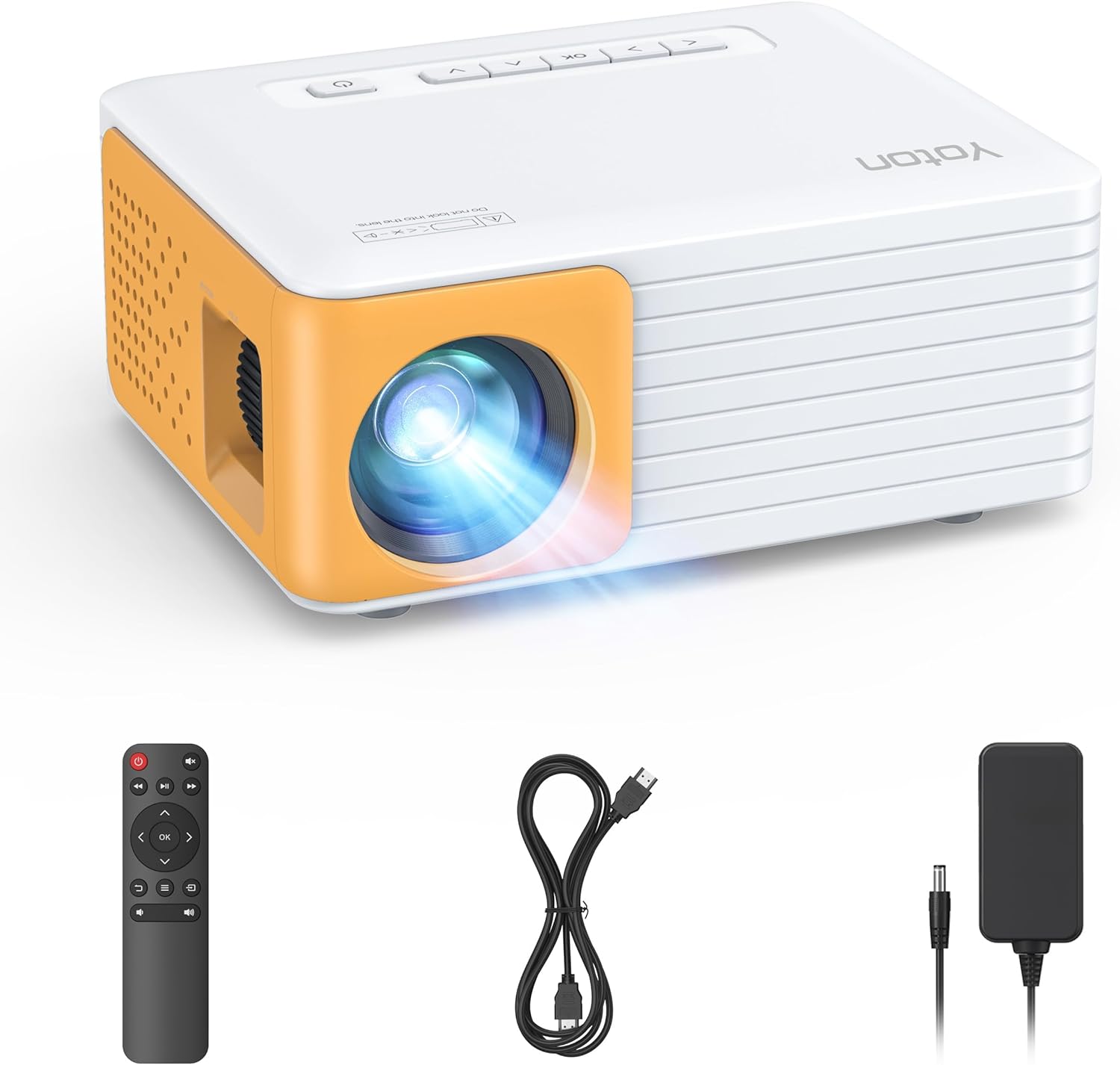 Yoton Mini Proyector Portátil - Soporta Full HD 1080P, Y3 Proyector Compatible con Móviles, Teléfonos, PC, PS5 y Xbox, Entradas USB, HDMI, SD, AV